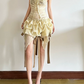 Mini robe de soirée en satin, sans bretelles, sans manches, ligne a, simple, C899