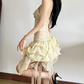 Mini robe de soirée en satin, sans bretelles, sans manches, ligne a, simple, C899