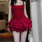Classical Spaghetti Straps Homecoming Dress Ruffles A-Line Birthday Dress D0403