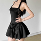 Mini robe de soirée en satin, sans bretelles, sans manches, ligne a, simple, C899