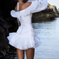 Mini robe de soirée en satin, sans bretelles, sans manches, ligne a, simple, C899