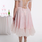 Dreamy Square Neck Prom Dress Pink Sequins A-Line Evening Dress D0410