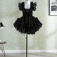 Mini robe de soirée en satin, sans bretelles, sans manches, ligne a, simple, C899