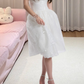 Mini robe de soirée en satin, sans bretelles, sans manches, ligne a, simple, C899
