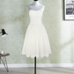 Mini robe de soirée en satin, sans bretelles, sans manches, ligne a, simple, C899