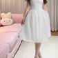 Mini robe de soirée en satin, sans bretelles, sans manches, ligne a, simple, C899