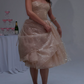 Mini robe de soirée en satin, sans bretelles, sans manches, ligne a, simple, C899