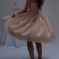 Mini robe de soirée en satin, sans bretelles, sans manches, ligne a, simple, C899