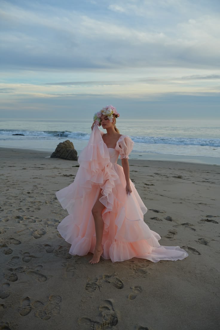 Robe de bal de princesse bustier à volants en satin long, robe de soirée C8117