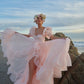 Robe de bal de princesse bustier à volants en satin long, robe de soirée C8117