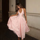 Vintage Halter Neck Prom Dress Jacquard A-Line Evening Dress D0419