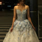 Robe de bal de princesse bustier à volants en satin long, robe de soirée C8117