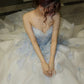 Robe de bal de princesse bustier à volants en satin long, robe de soirée C8117