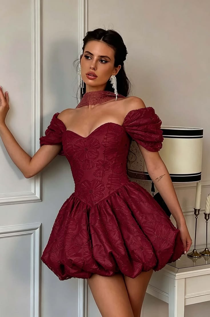 Cute Off The Shoulder Homecoming Dress Sequins A-Line Birthday Dress D0425