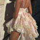 Mini robe de soirée en satin, sans bretelles, sans manches, ligne a, simple, C899