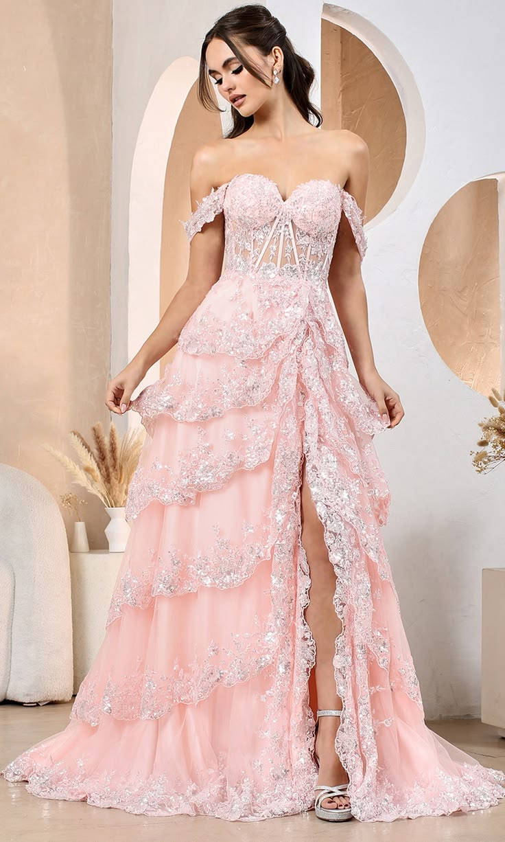 Robe de bal de princesse bustier à volants en satin long, robe de soirée C8117
