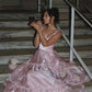 Classical Spaghetti Straps Prom Dress Pink Satin A-Line Evening Dress D0433