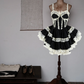 Retro Spaghetti Straps Homecoming Dress Black Lace Bows A-Line Birthday Dress D0435