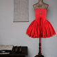 Alluring Red Homecoming Dress Ruffles Lace A-Line Birthday Dress D0437