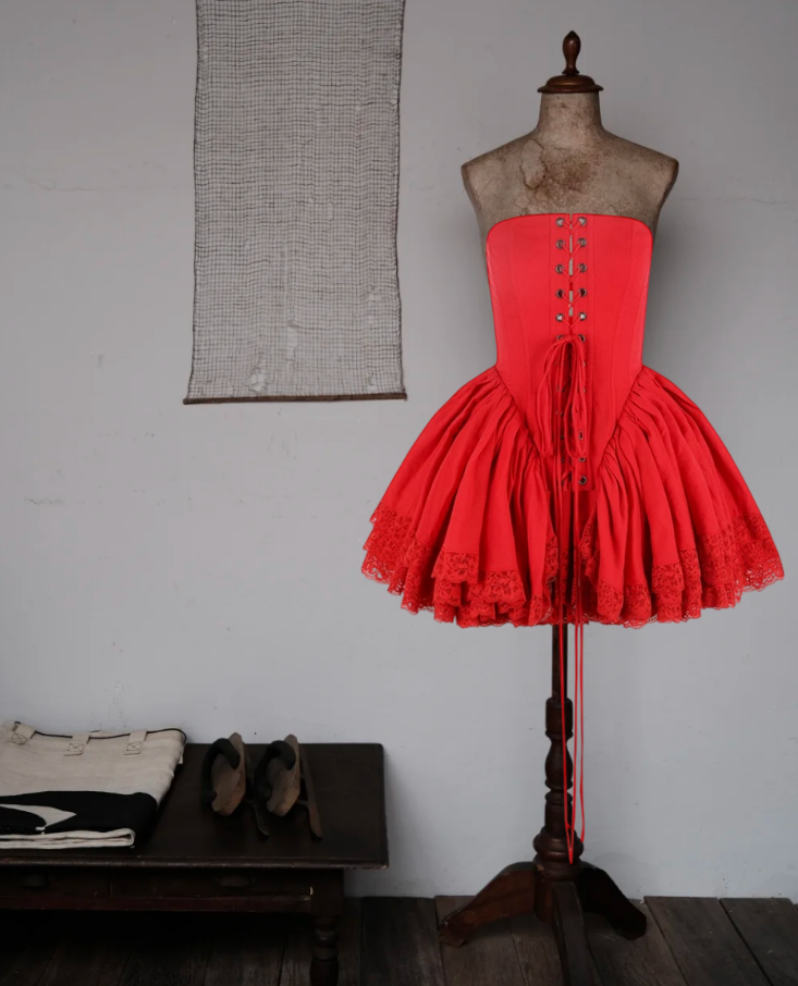 Alluring Red Homecoming Dress Ruffles Lace A-Line Birthday Dress D0437