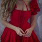 Alluring Red Homecoming Dress Ruffles Lace A-Line Birthday Dress D0437