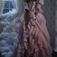 Robe de bal de princesse bustier à volants en satin long, robe de soirée C8117