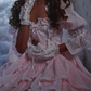 Robe de bal de princesse bustier à volants en satin long, robe de soirée C8117