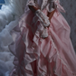 Robe de bal de princesse bustier à volants en satin long, robe de soirée C8117