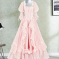 Robe de bal de princesse bustier à volants en satin long, robe de soirée C8117