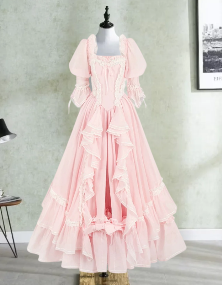 Robe de bal de princesse bustier à volants en satin long, robe de soirée C8117