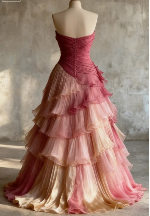 Robe de bal de princesse bustier à volants en satin long, robe de soirée C8117