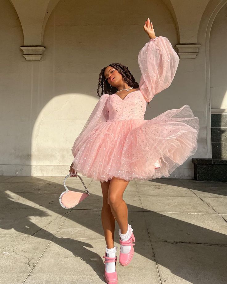 Chic Off The Shoulder Homecoming Dress Pink Sequins A-Line Birthday Dress D0464