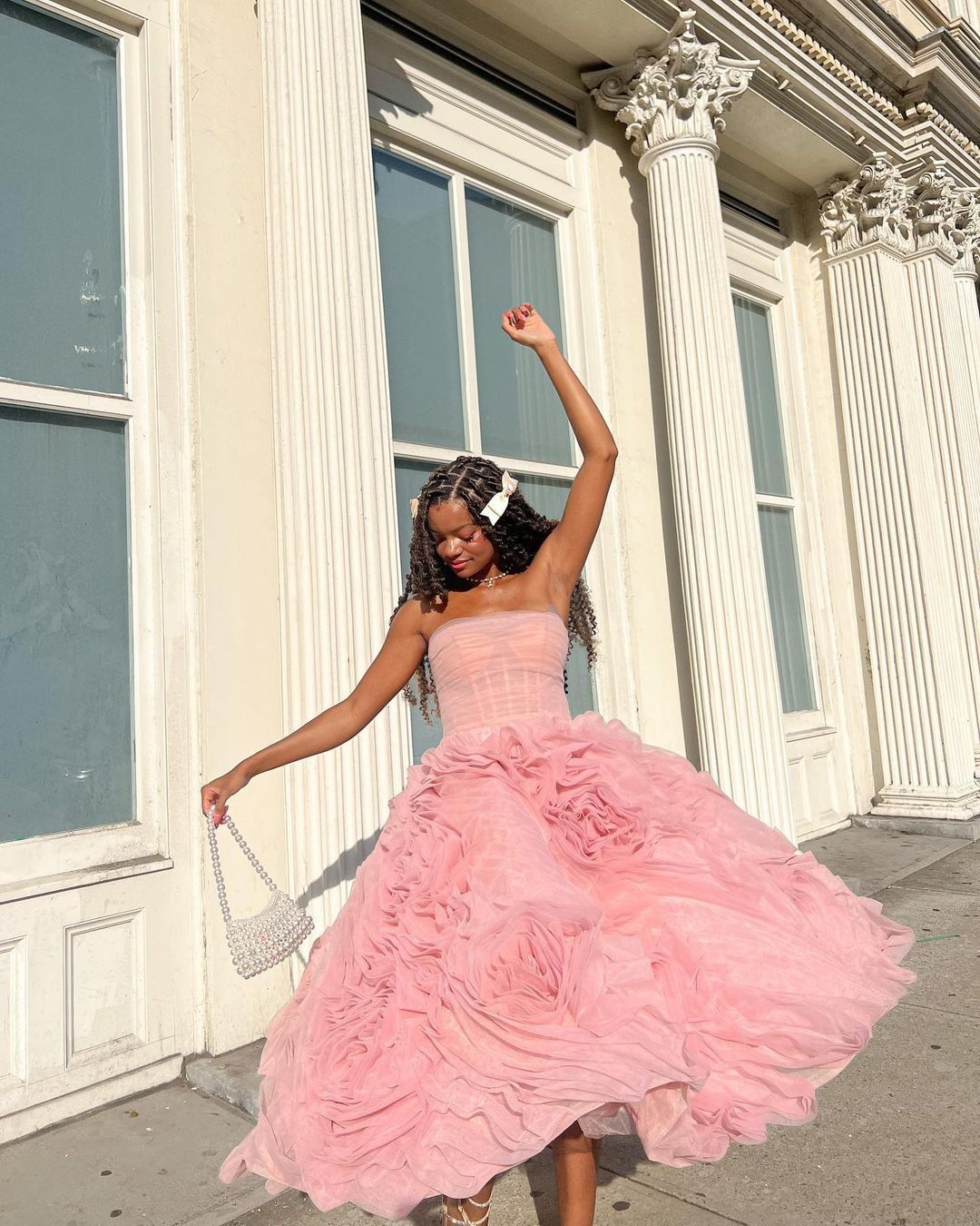 Robe de bal de princesse bustier à volants en satin long, robe de soirée C8117
