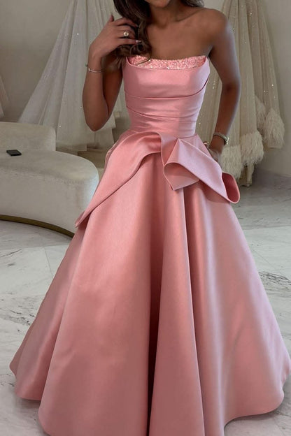 Mini robe de soirée en satin, sans bretelles, sans manches, ligne a, simple, C899