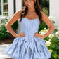 Fascinating Strapless Beads Homecoming Dress Bows Ruffles A-Line Birthday Dress D0472