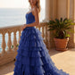 Attractive Strapless Beaded Homecoming Dress Bows Slit Tiered A-Line Birthday Dress D0480