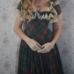 Enchanting Square Neck Homecoming Dress Lace Ruffles Plaid A-Line Birthday Dress D0488