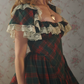 Enchanting Square Neck Homecoming Dress Lace Ruffles Plaid A-Line Birthday Dress D0488