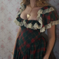 Enchanting Square Neck Homecoming Dress Lace Ruffles Plaid A-Line Birthday Dress D0488