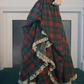 Enchanting Square Neck Homecoming Dress Lace Ruffles Plaid A-Line Birthday Dress D0488