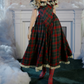 Enchanting Square Neck Homecoming Dress Lace Ruffles Plaid A-Line Birthday Dress D0488