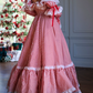 Playful Square Neck Red Homecoming Dress Long Sleeve Stripes A-Line Birthday Dress D0489