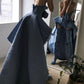 Playful Strapless Homecoming Dress Denim Blue Ruffles A-Line Birthday Dress D0501
