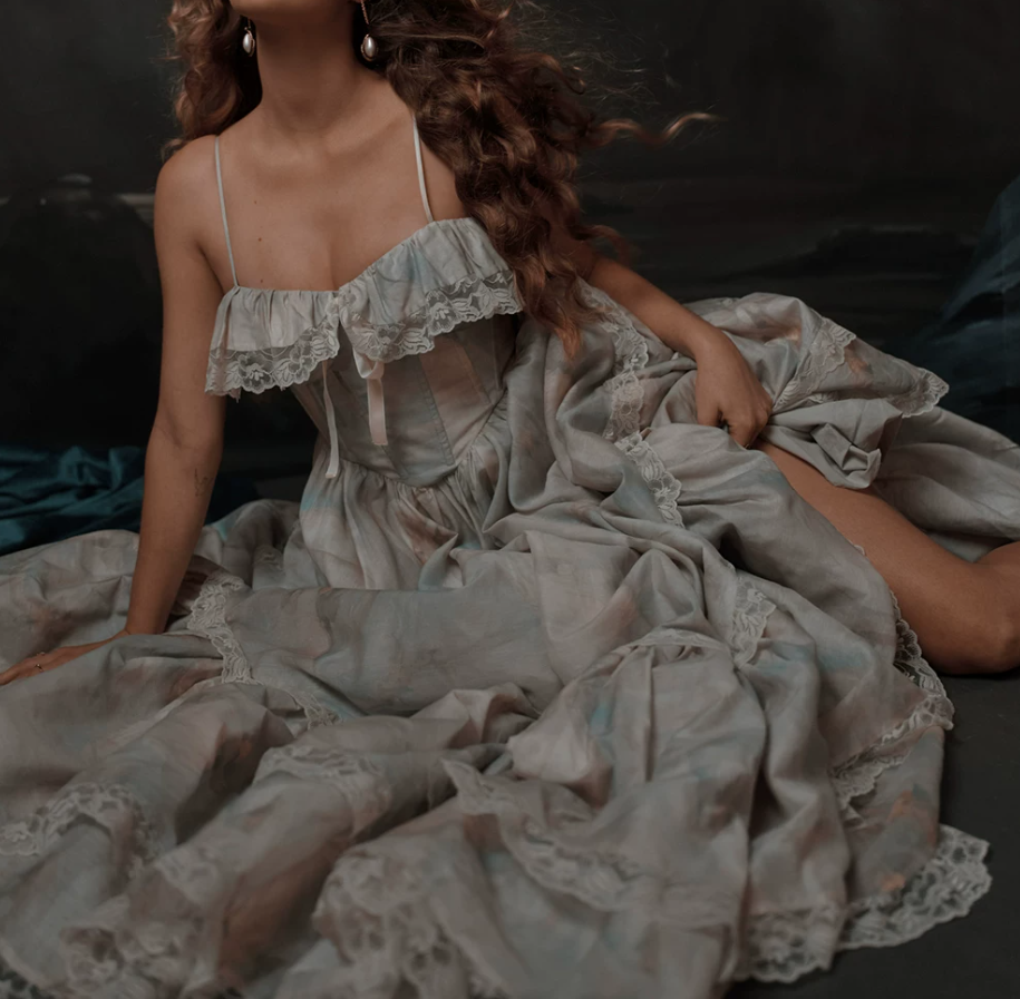 Robe de bal de princesse bustier à volants en satin long, robe de soirée C8117