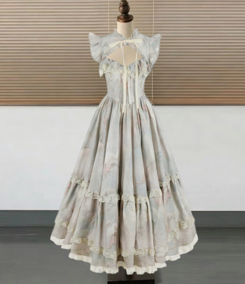 Robe de bal de princesse bustier à volants en satin long, robe de soirée C8117