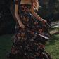 Robe de bal de princesse bustier à volants en satin long, robe de soirée C8117