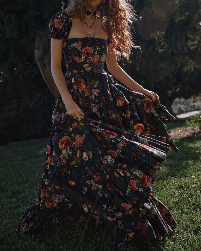 Robe de bal de princesse bustier à volants en satin long, robe de soirée C8117