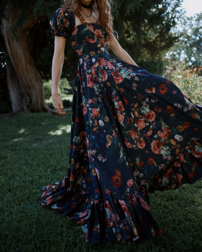 Robe de bal de princesse bustier à volants en satin long, robe de soirée C8117