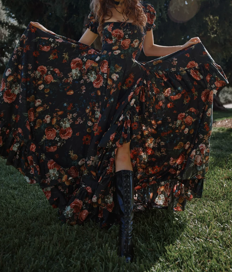 Robe de bal de princesse bustier à volants en satin long, robe de soirée C8117