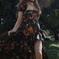 Robe de bal de princesse bustier à volants en satin long, robe de soirée C8117